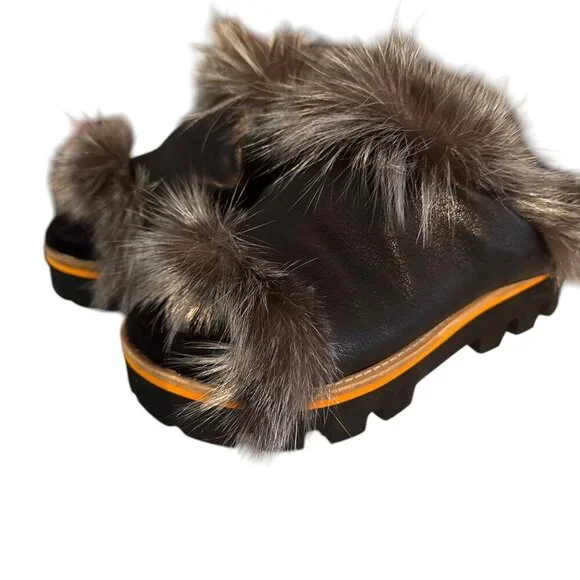 Montelliana 1965 Fur Slides – EU 37/US 6.5 – Free Shipping - Picture 2 of 7